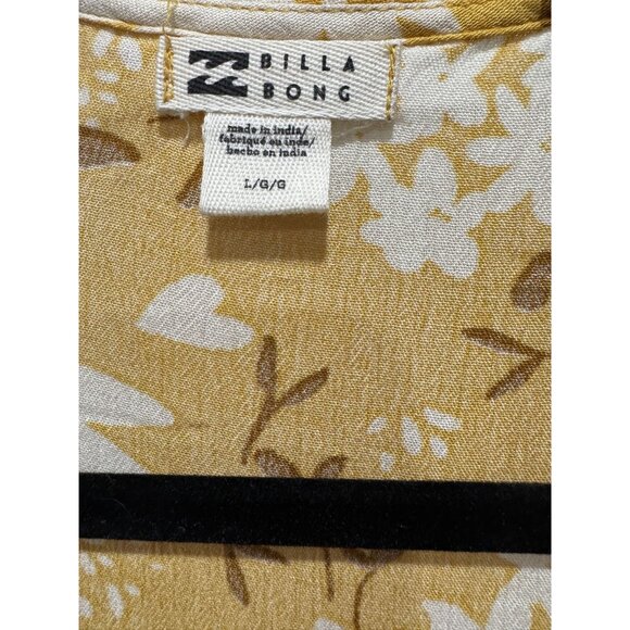 BILLA BONG Women Yellow Floral Dress LARGE - Picture 5 of 5